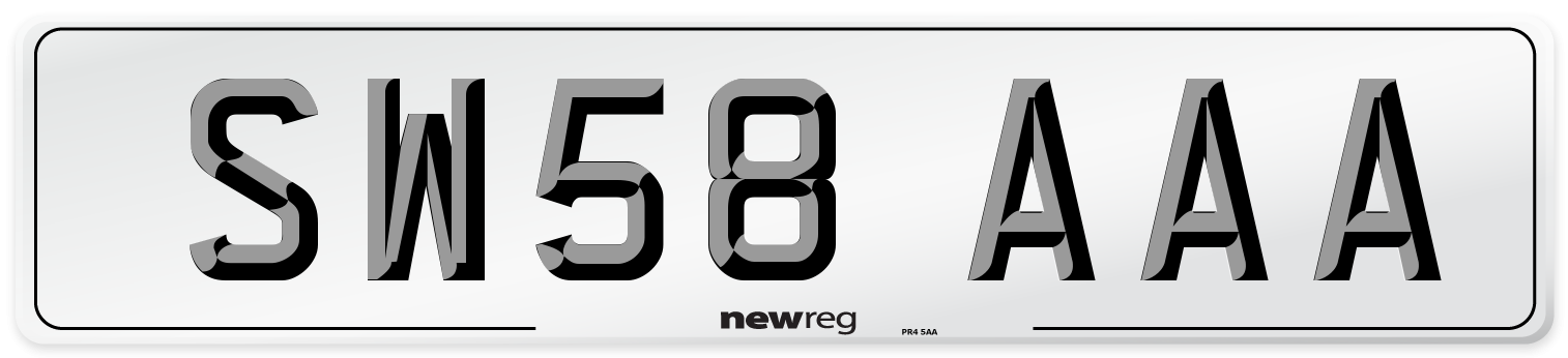 SW58 AAA Number Plate from New Reg